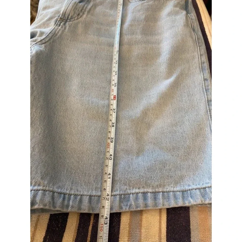 Forever 21 Light Wash Denim Shortalls Overalls Men XL 100% Cotton 90s Y2K Skater
